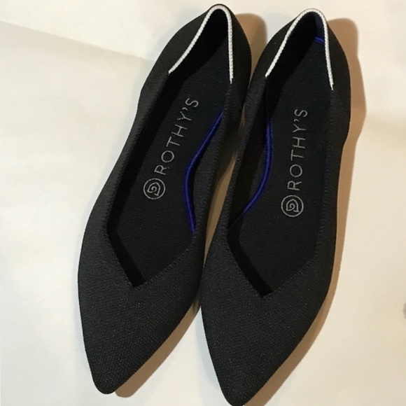 Rothy's Shoes - Rothy's The Point Black with White Trim Size 7.5